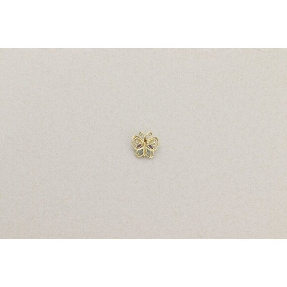 Pendant Only 10K Yellow Gold Natural Citrine, Amethyst, Topaz, Diamond Butterfly - Picture 6 of 6